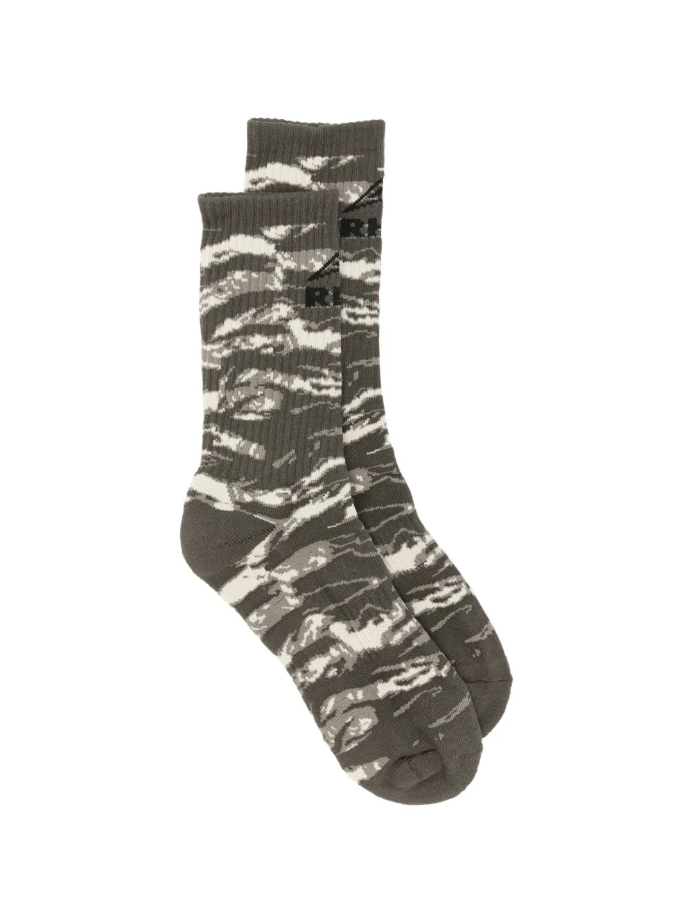 RHUDE Tiger Camo logo-intarsia socks - Verde