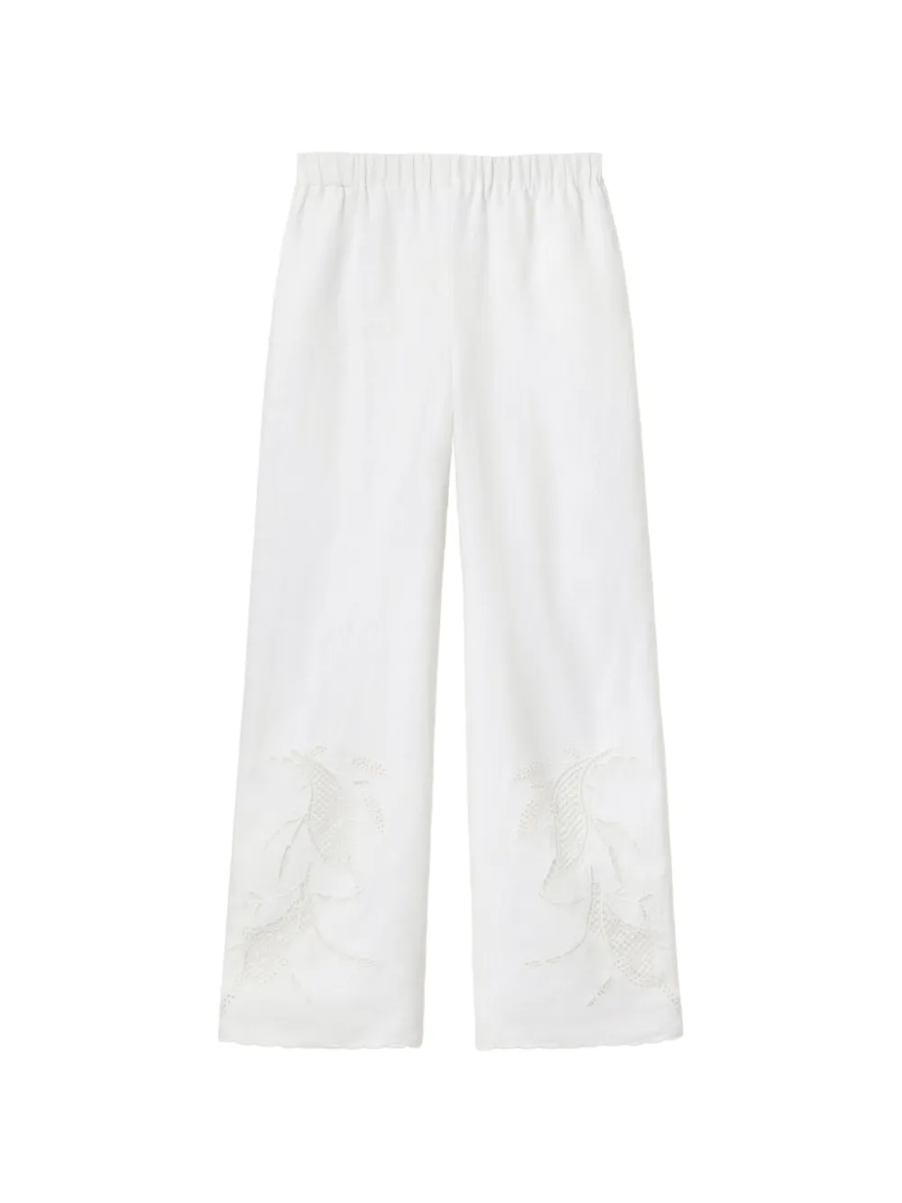 Lafayette 148 Riverside embroidered palazzo pants - Bianco