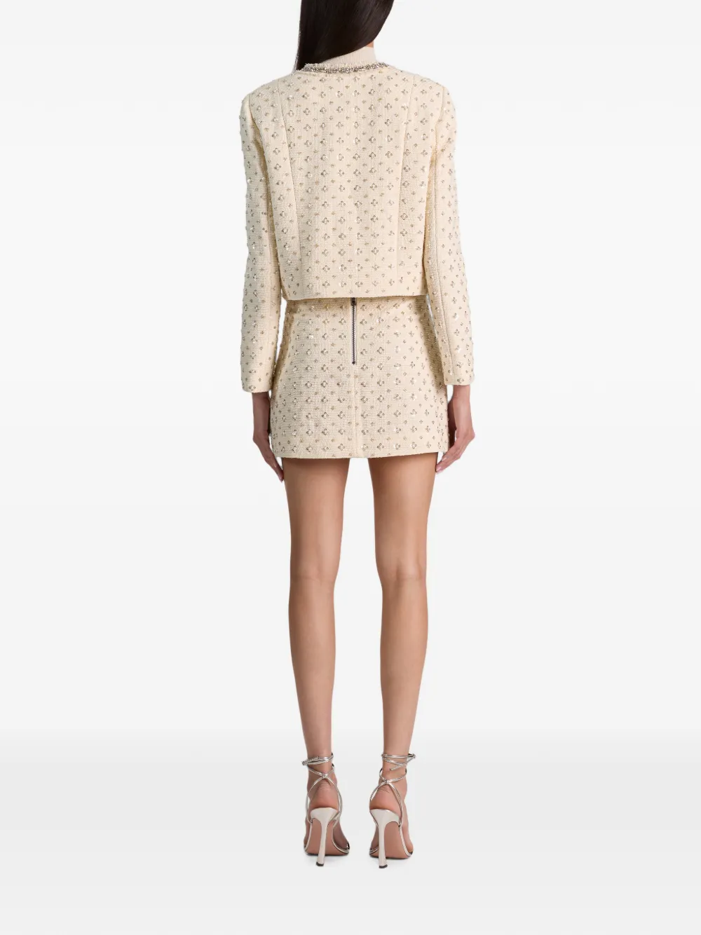 alice + olivia Rubi verfraaide mini-rok Wit