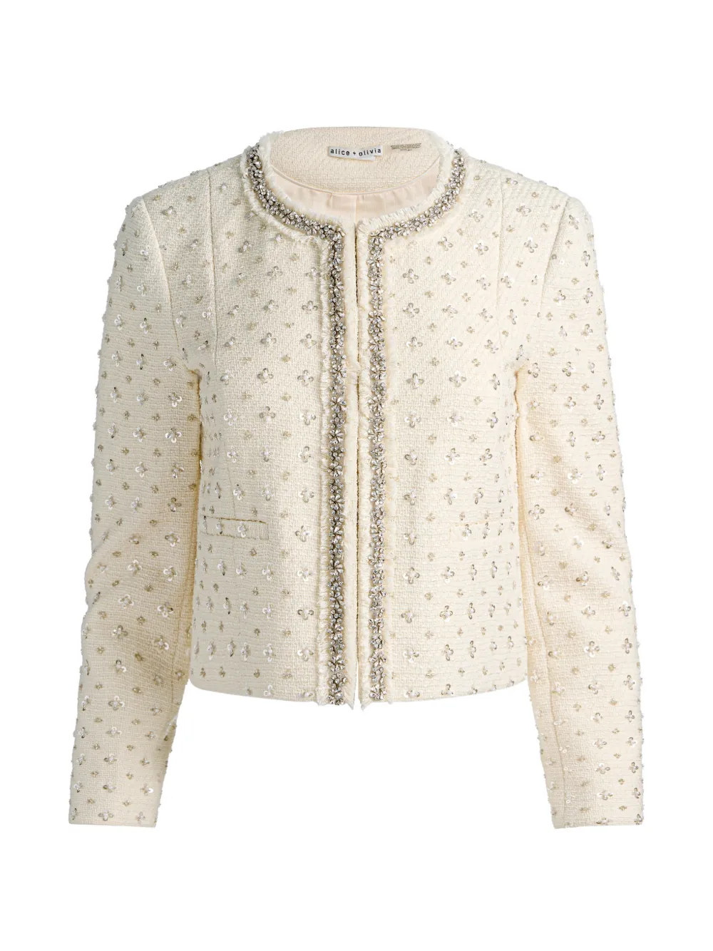 alice + olivia Thomasina Tweed-Jacke - Weiß
