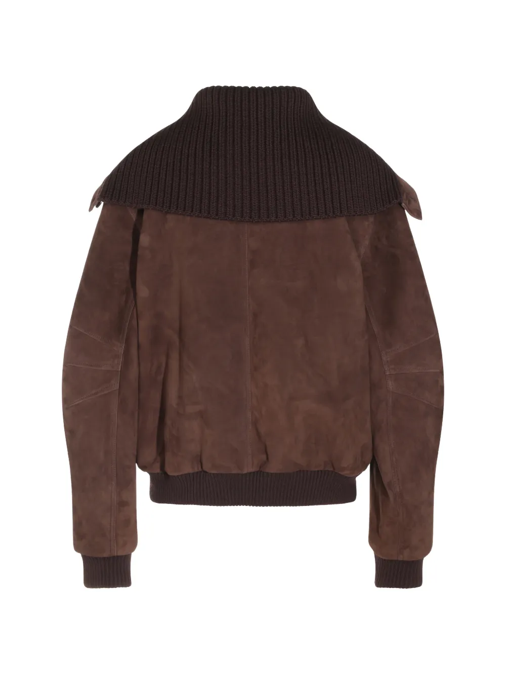 The Attico Suède jack met geribbelde kraag Bruin