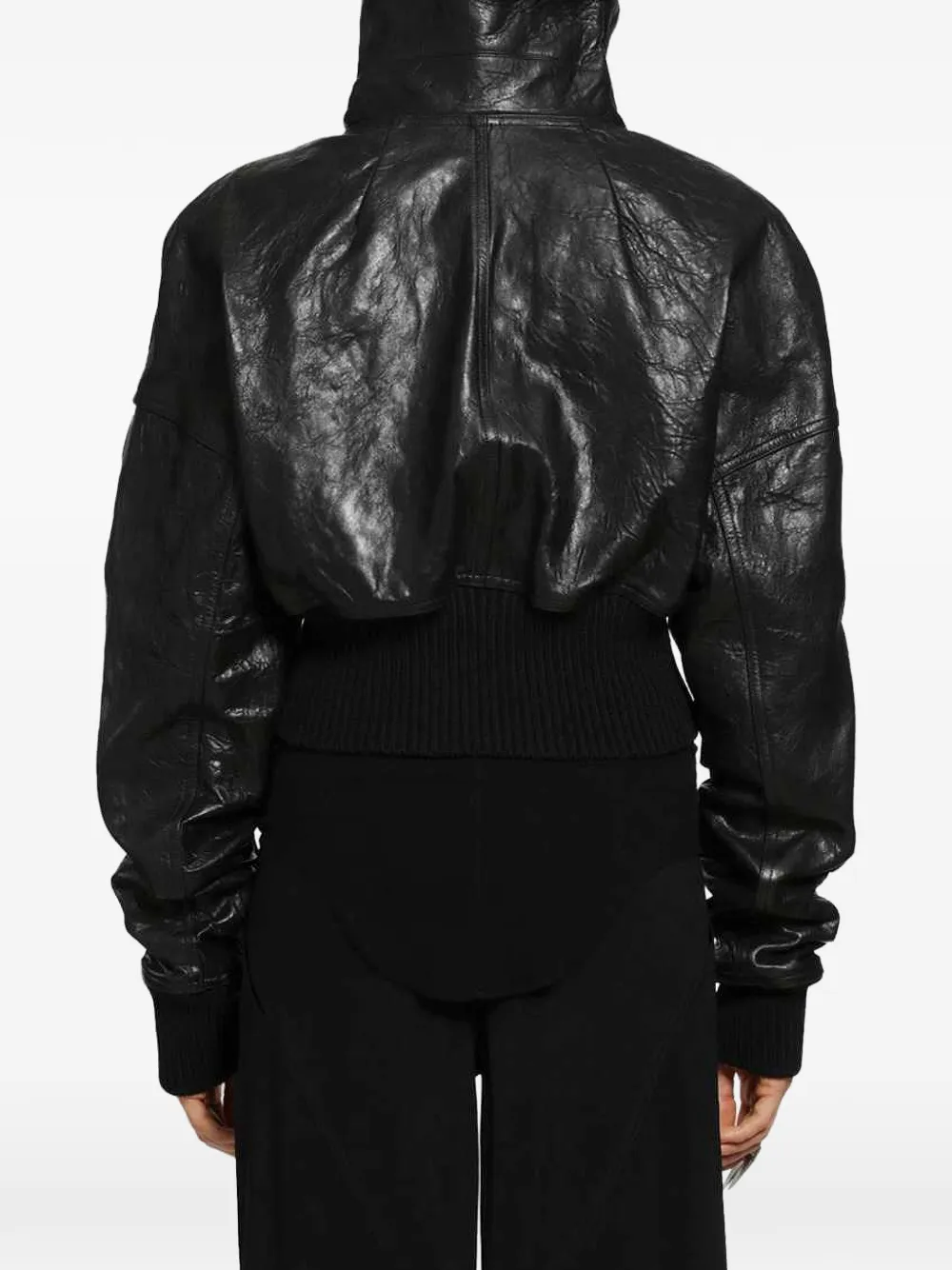 Rick Owens Draculight cropped jack met tunnelhals Zwart