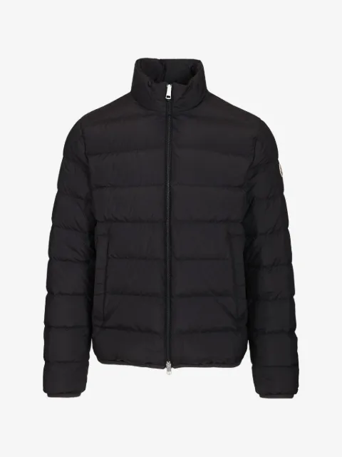 Moncler logo-patch hooded down jacket