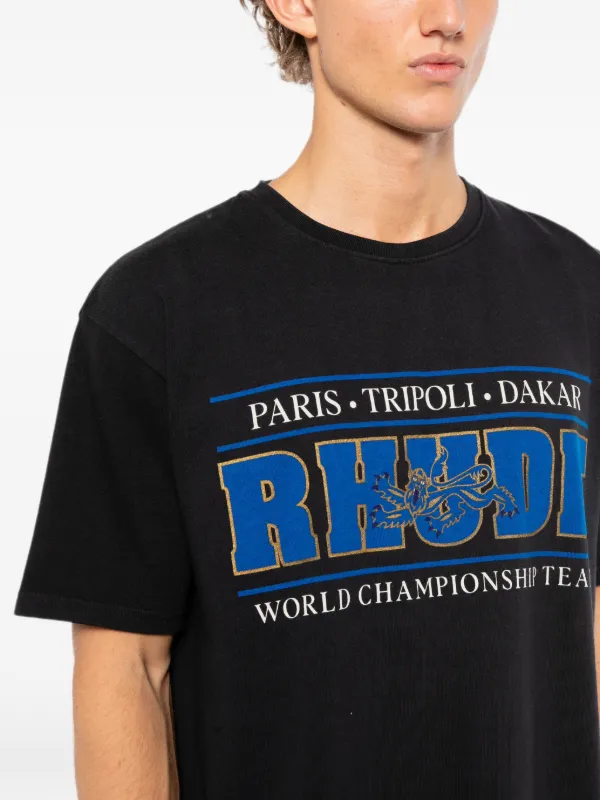 RHUDE graphic-print T-shirt | Black | FARFETCH