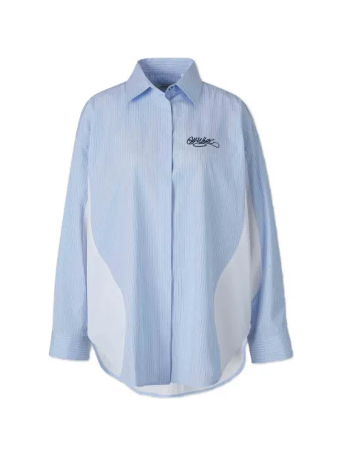 Off-White striped embroidered-logo shirt
