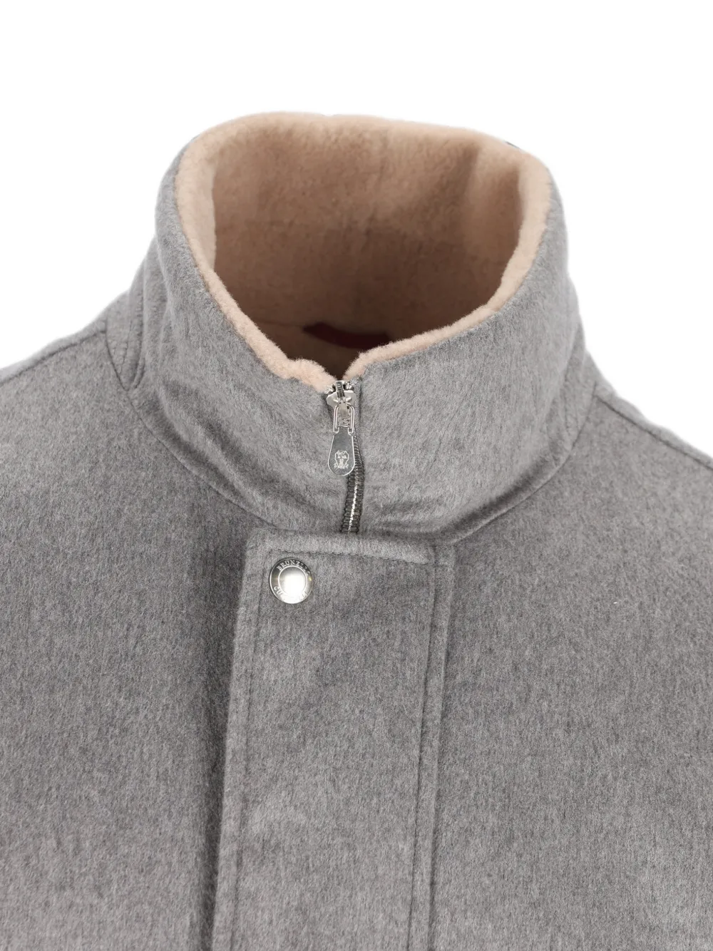 Brunello Cucinelli Jack met rits en lammy voering Grijs