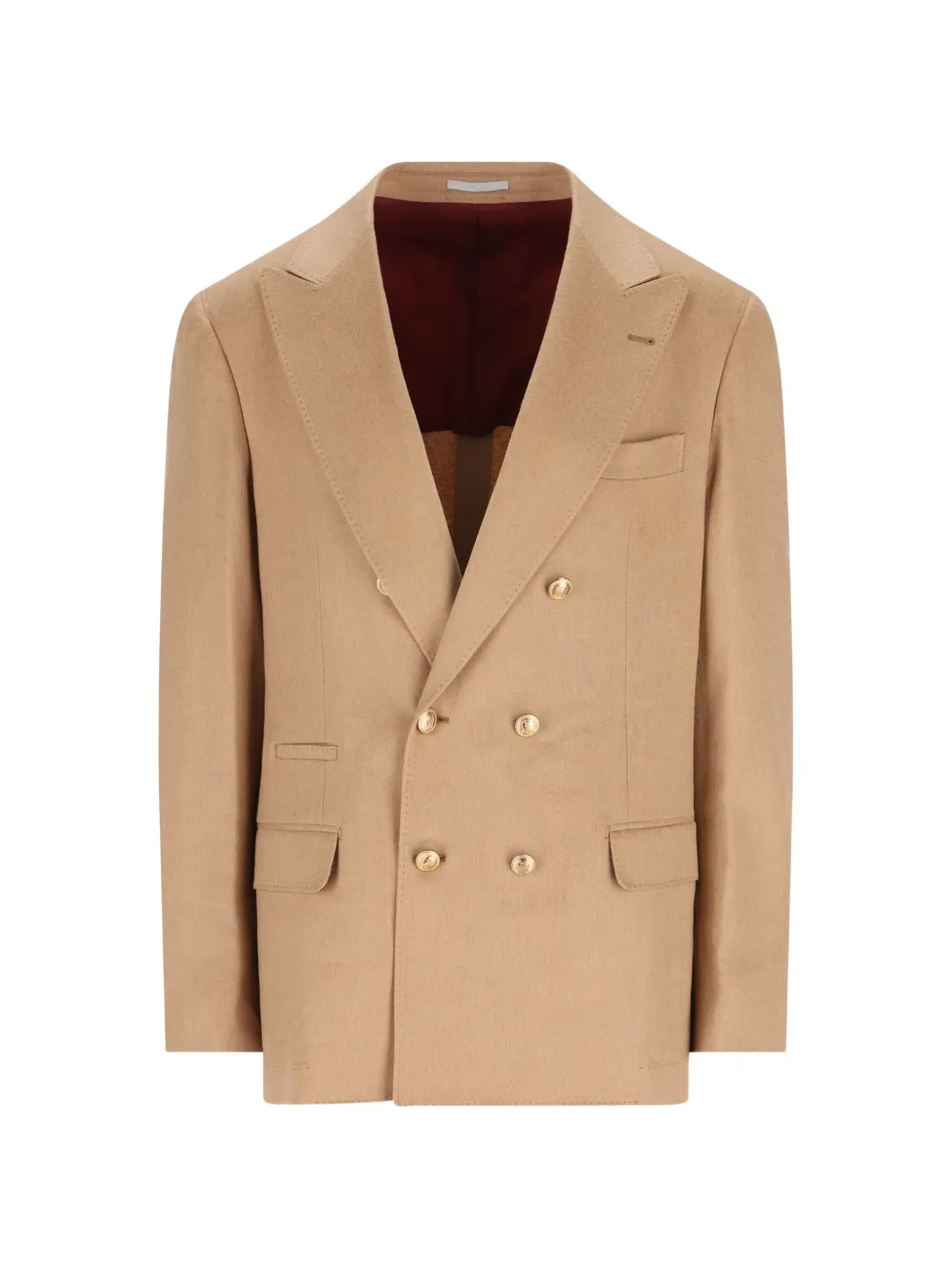 Brunello Cucinelli double-breasted peak-lapel blazer - Toni neutri