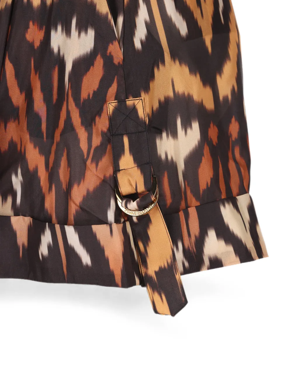ZIMMERMANN Zijden shorts met ikat-print Zwart