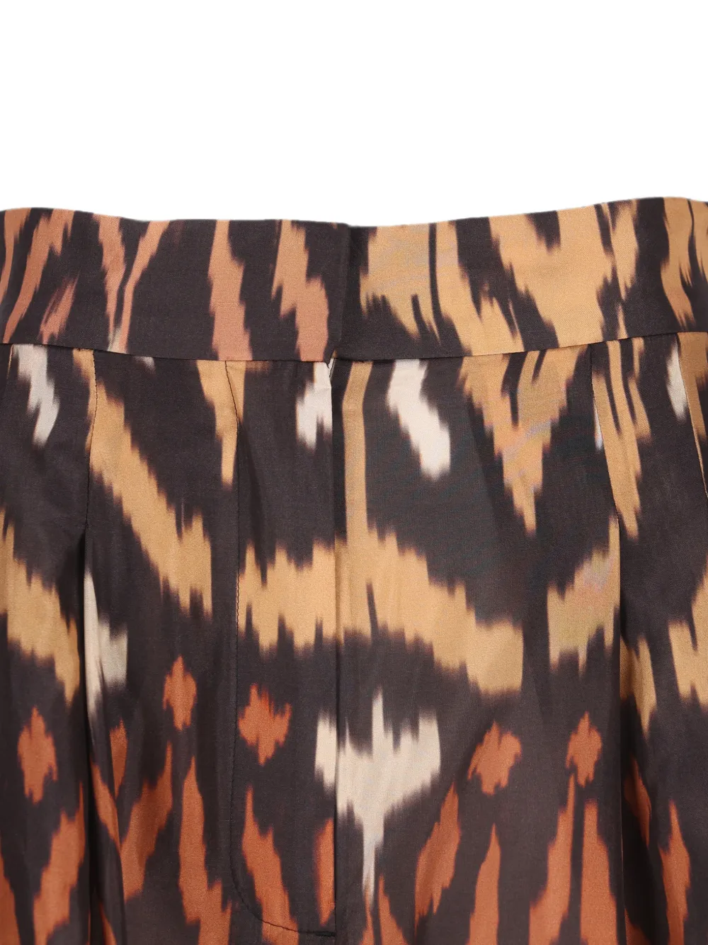 ZIMMERMANN Zijden shorts met ikat-print Zwart