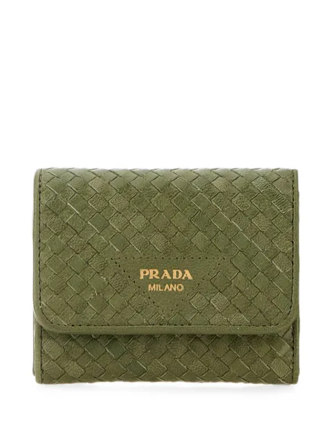 Prada woven leather wallet