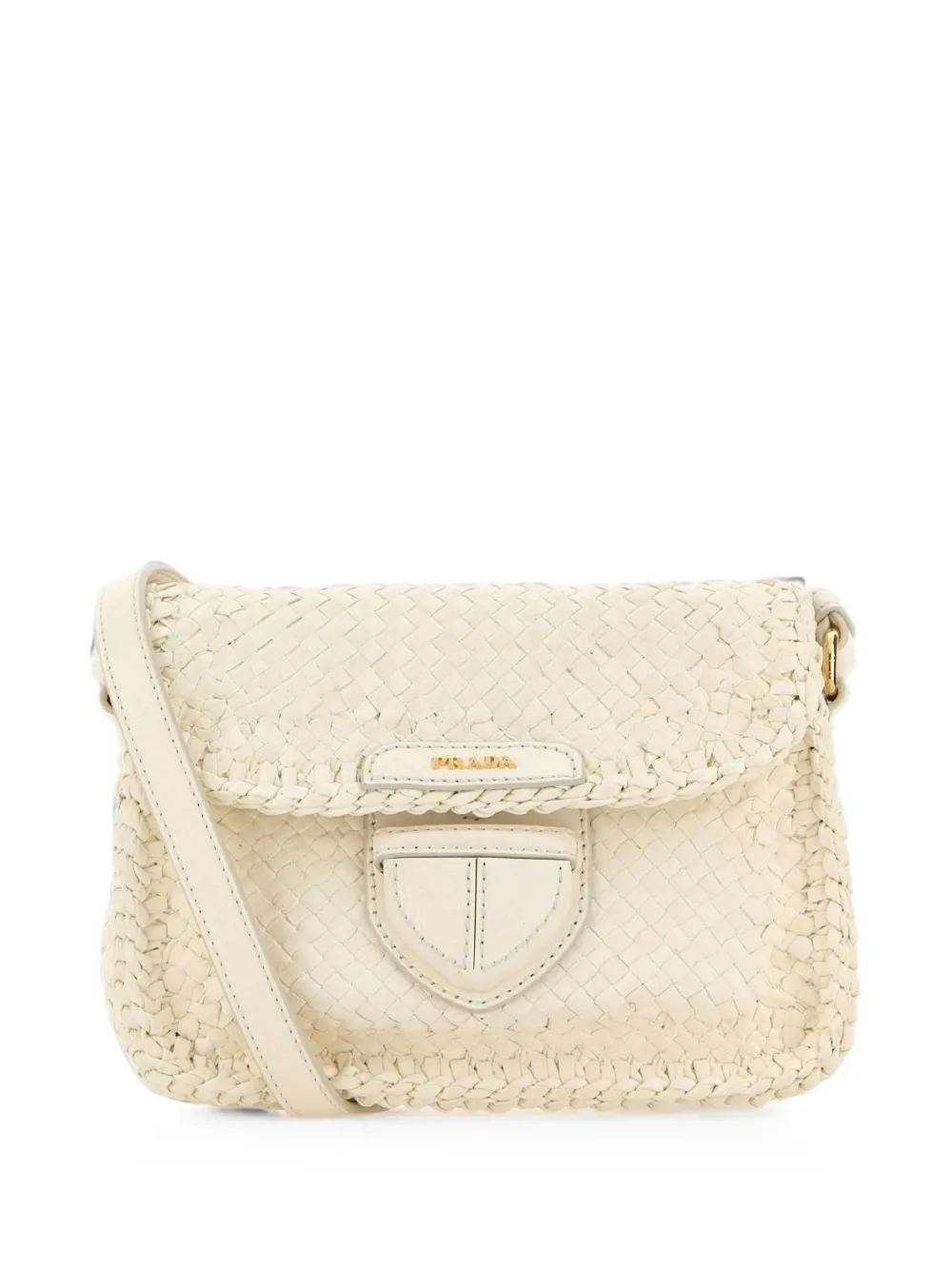 Prada woven leather mini bag - Bianco