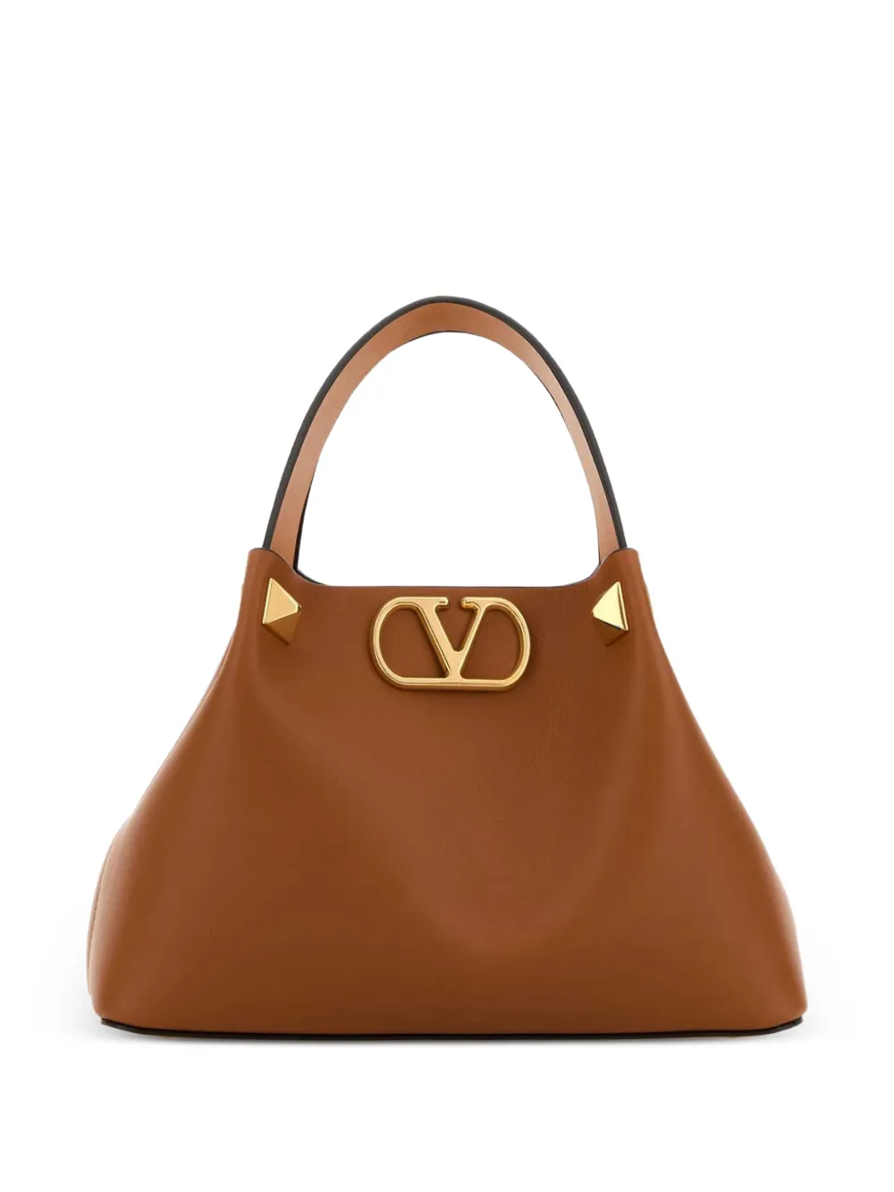 Valentino Garavani VLogo Signature leather handbag - Marrone