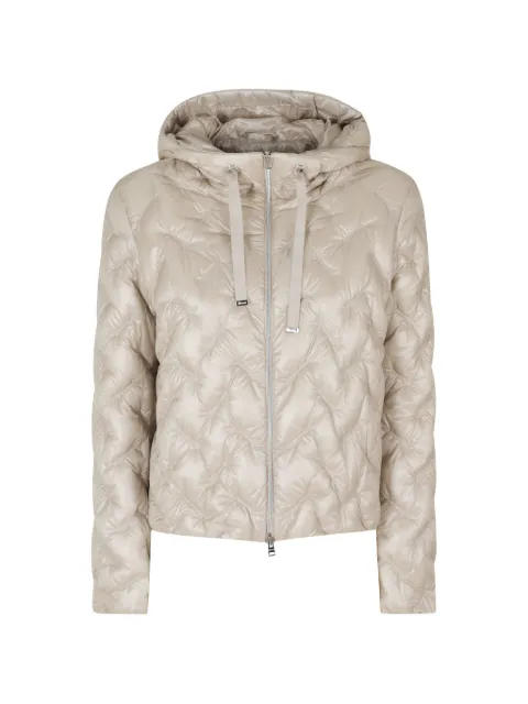 Herno chevron-quilted hooded jacket