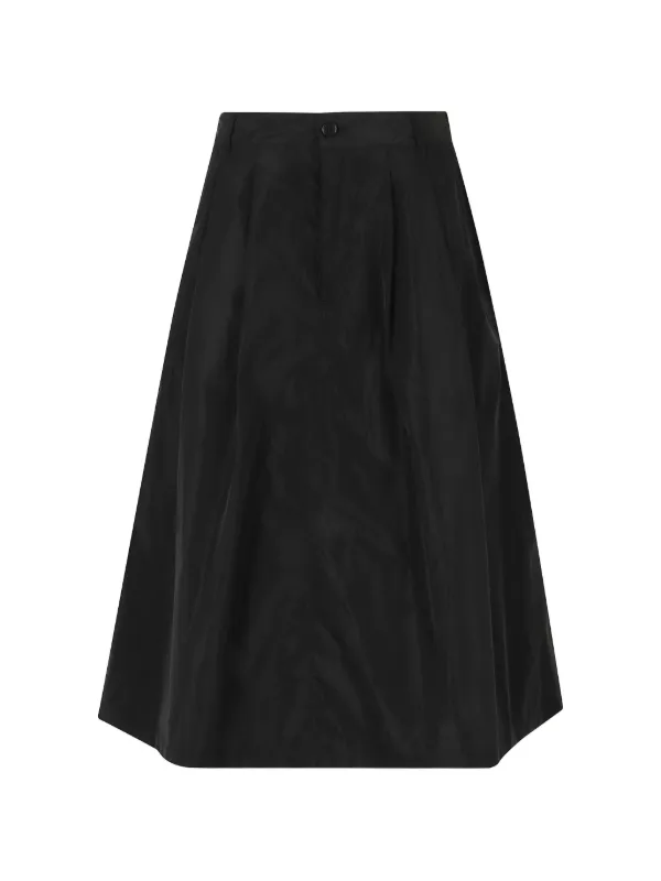 ASPESI Pleated A-line Skirt in Black