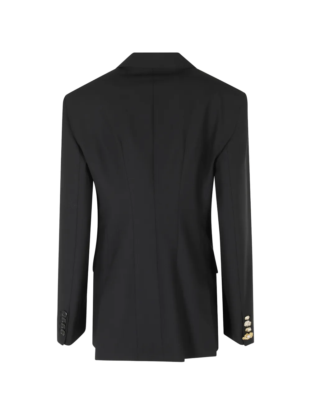 Erika Cavallini Blazer met puntige revers en verfraaide manchetten Zwart