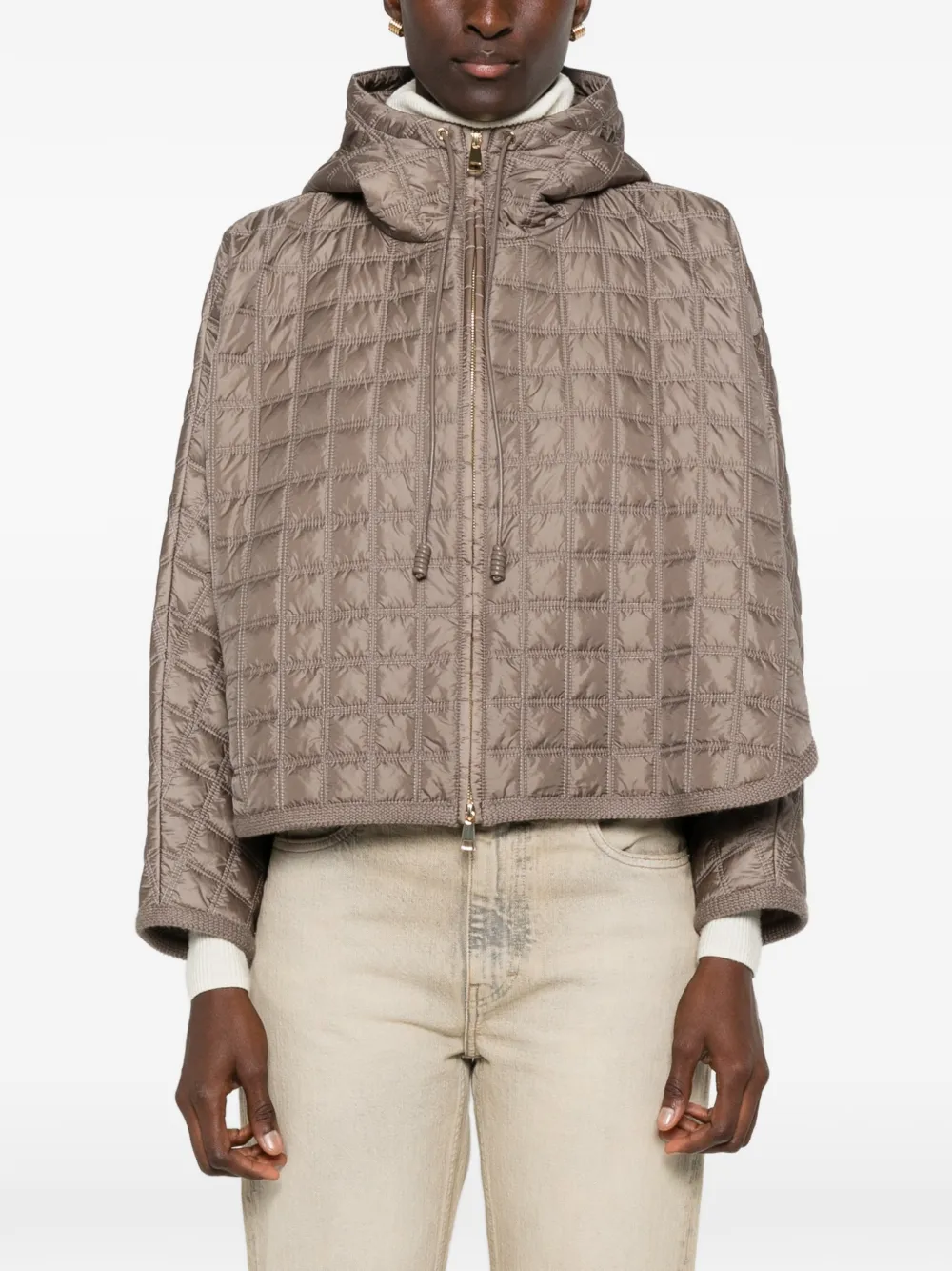 Moncler Cape met capuchon Bruin