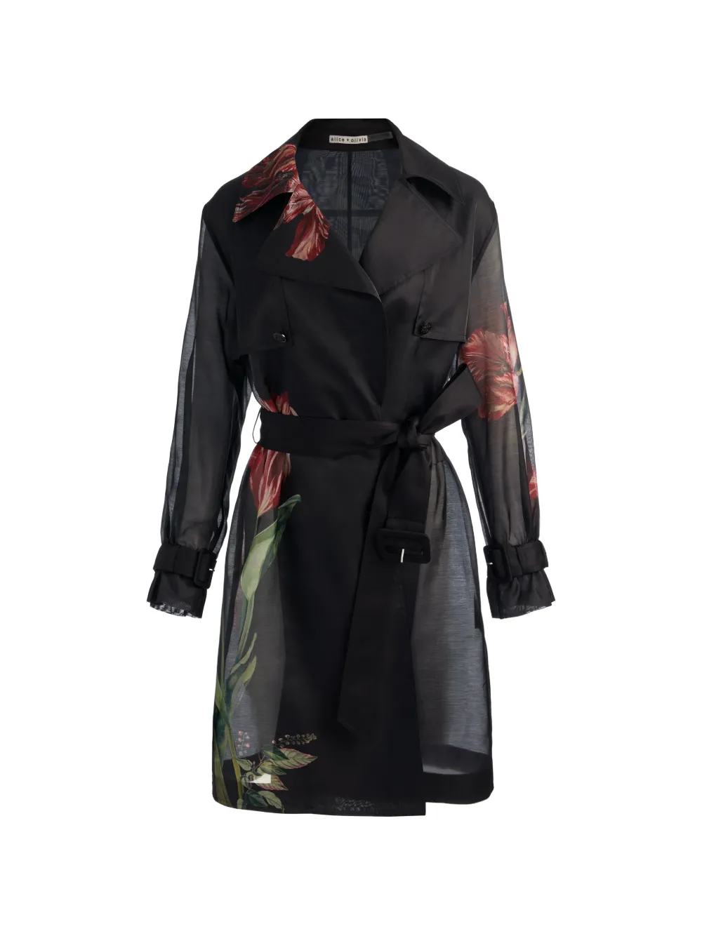 alice + olivia Trench Silvia con cintura - Nero