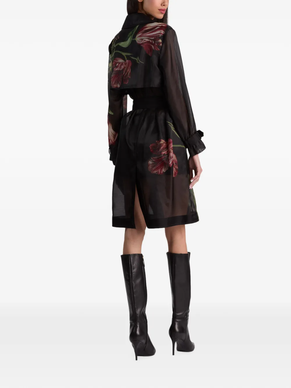 alice + olivia Silvia trenchcoat met ceintuur Zwart