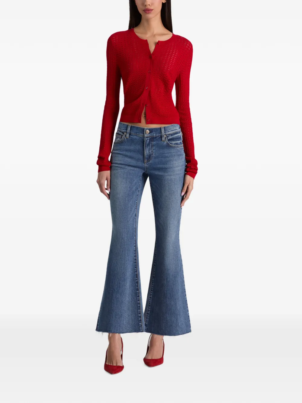 alice + olivia Gebreid vest Rood