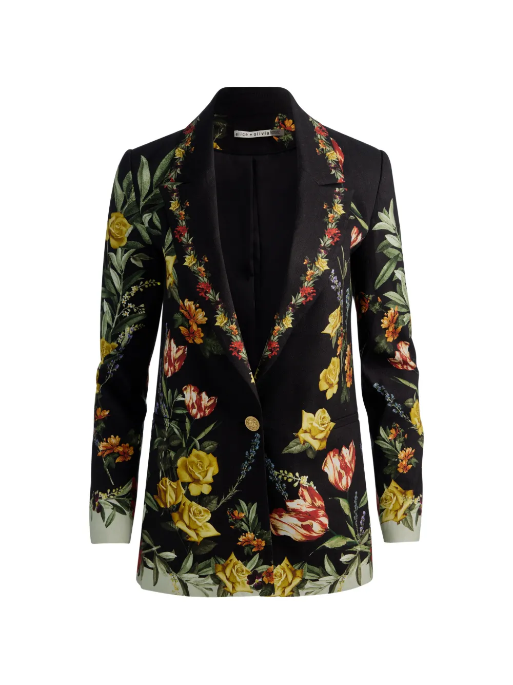 alice + olivia Denny Blazer mit Blumenprint - Schwarz