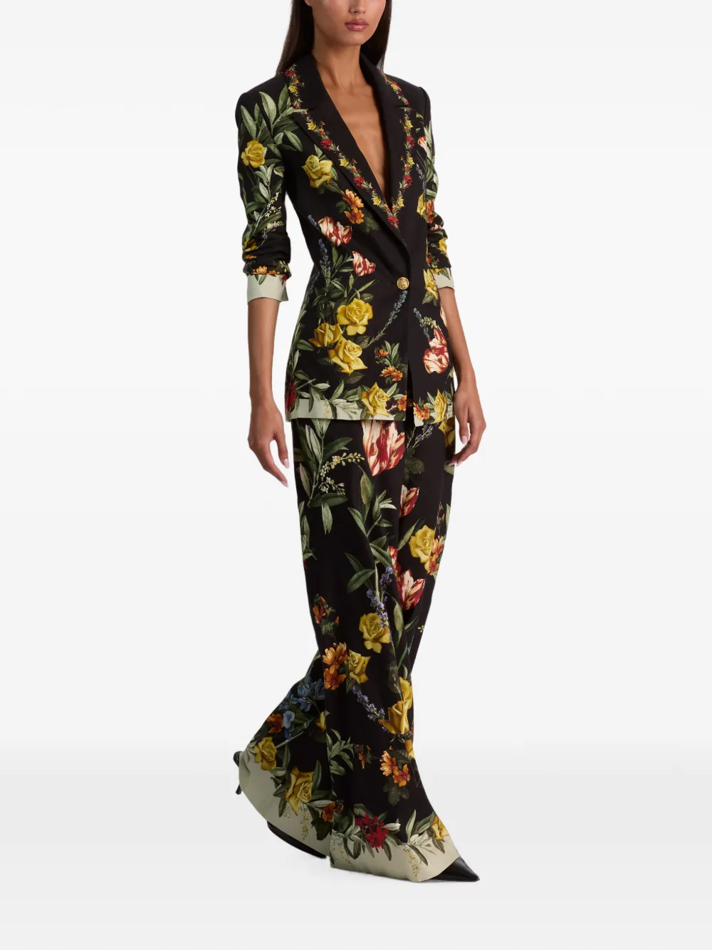 alice + olivia Blazer met bloemenprint Zwart