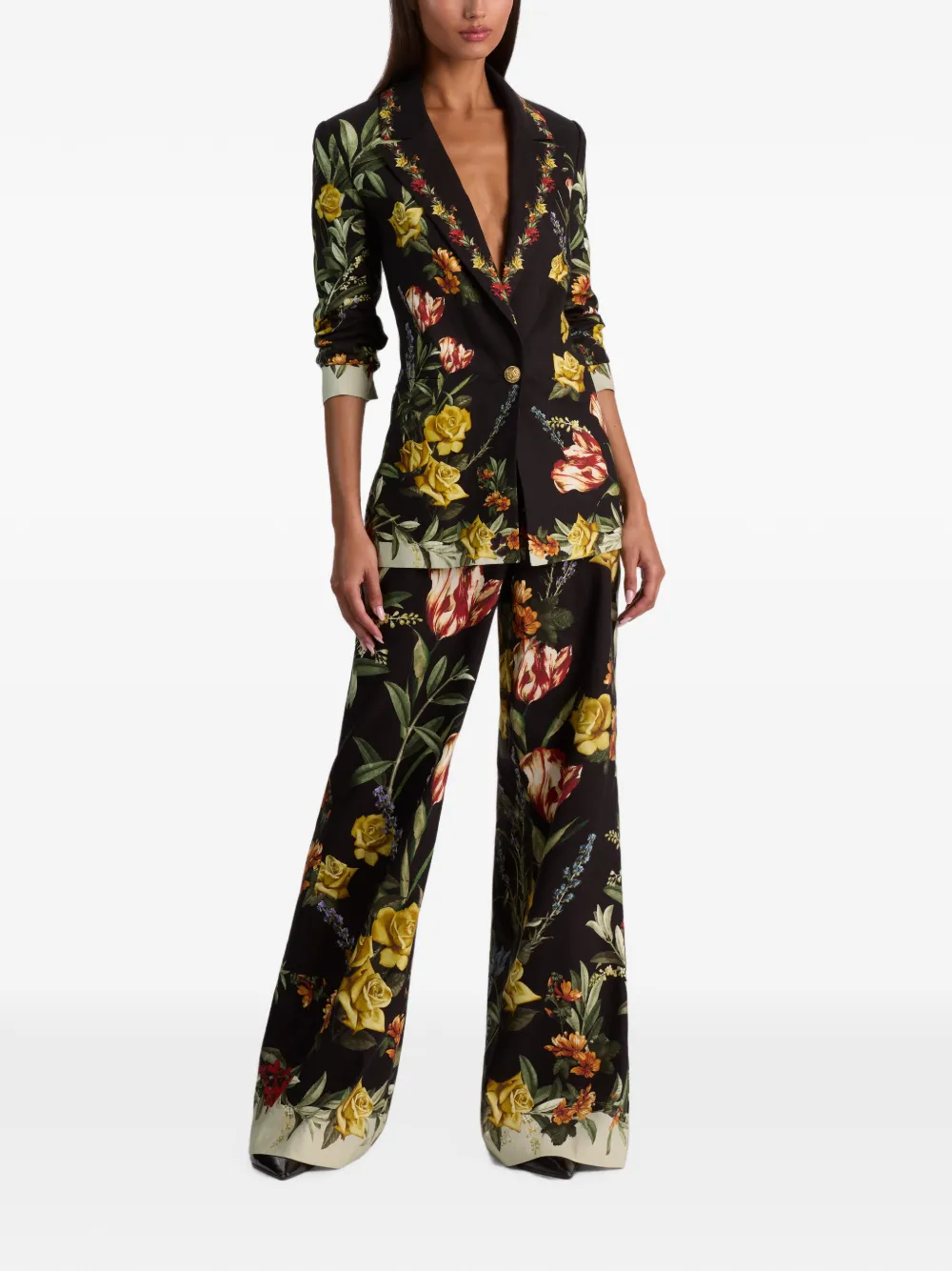 alice + olivia Blazer met bloemenprint Zwart
