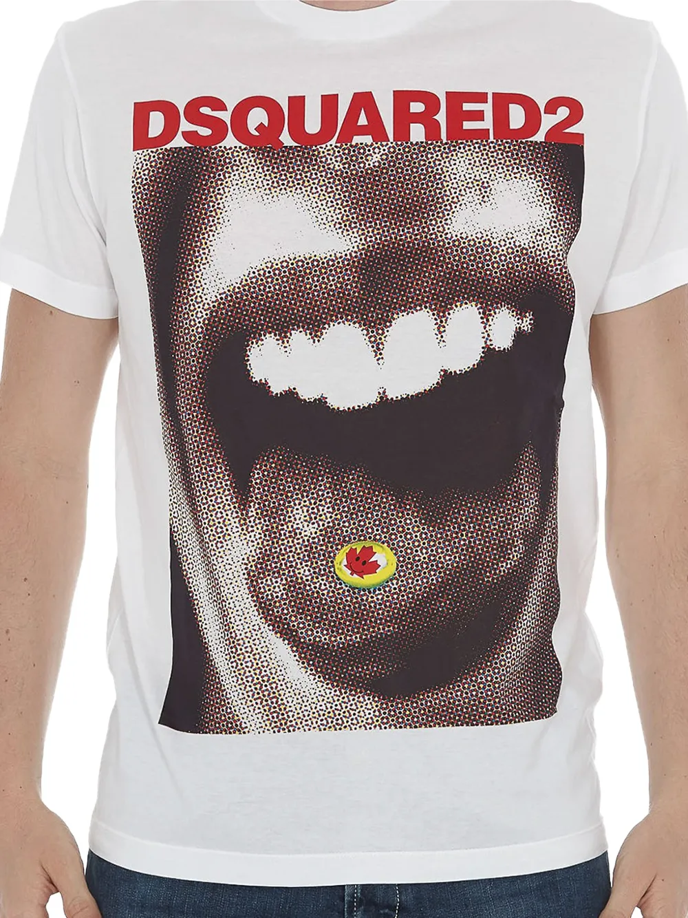DSQUARED2 T-shirt met mondprint Wit