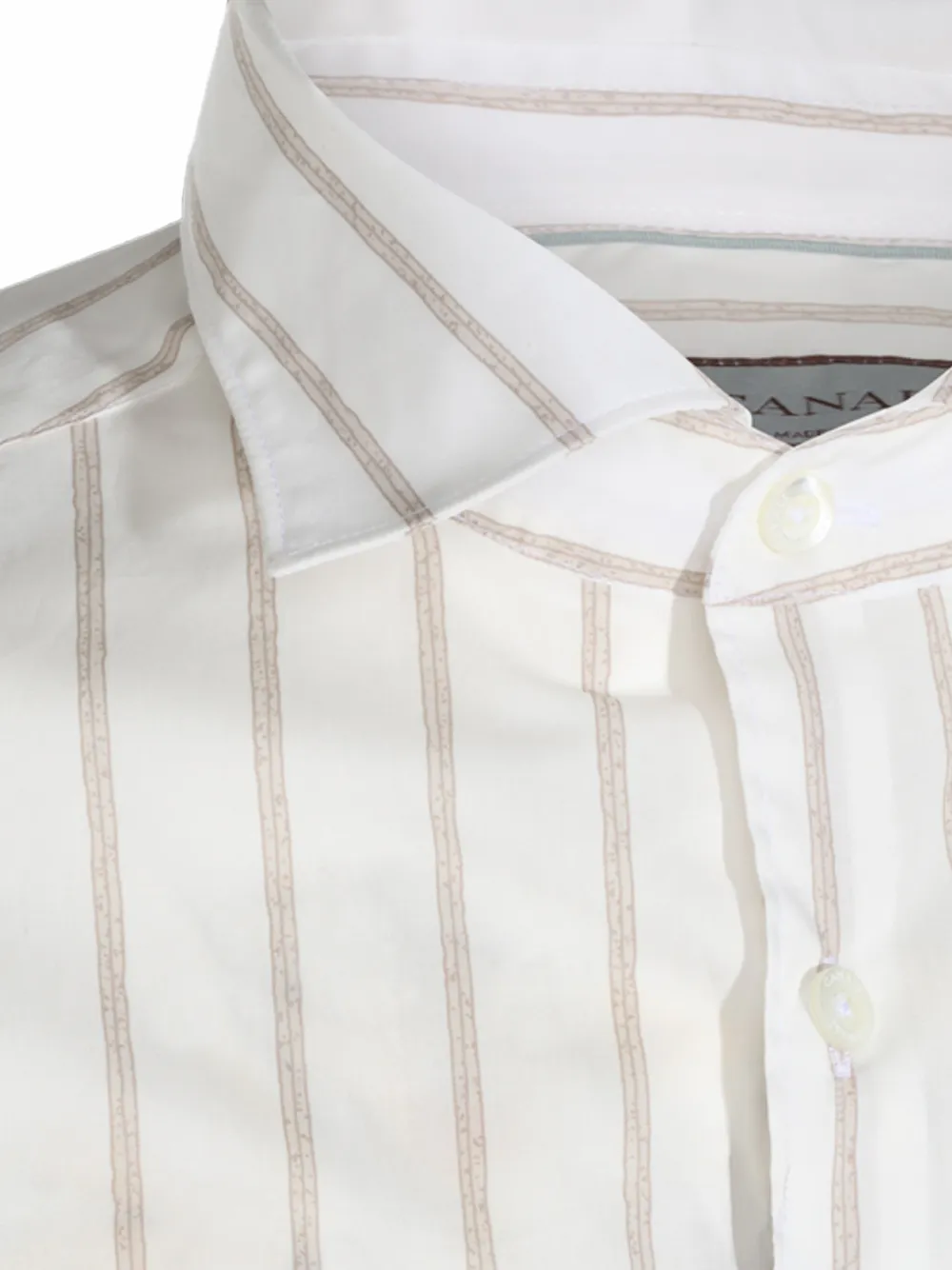 Canali Gestreept overhemd Wit