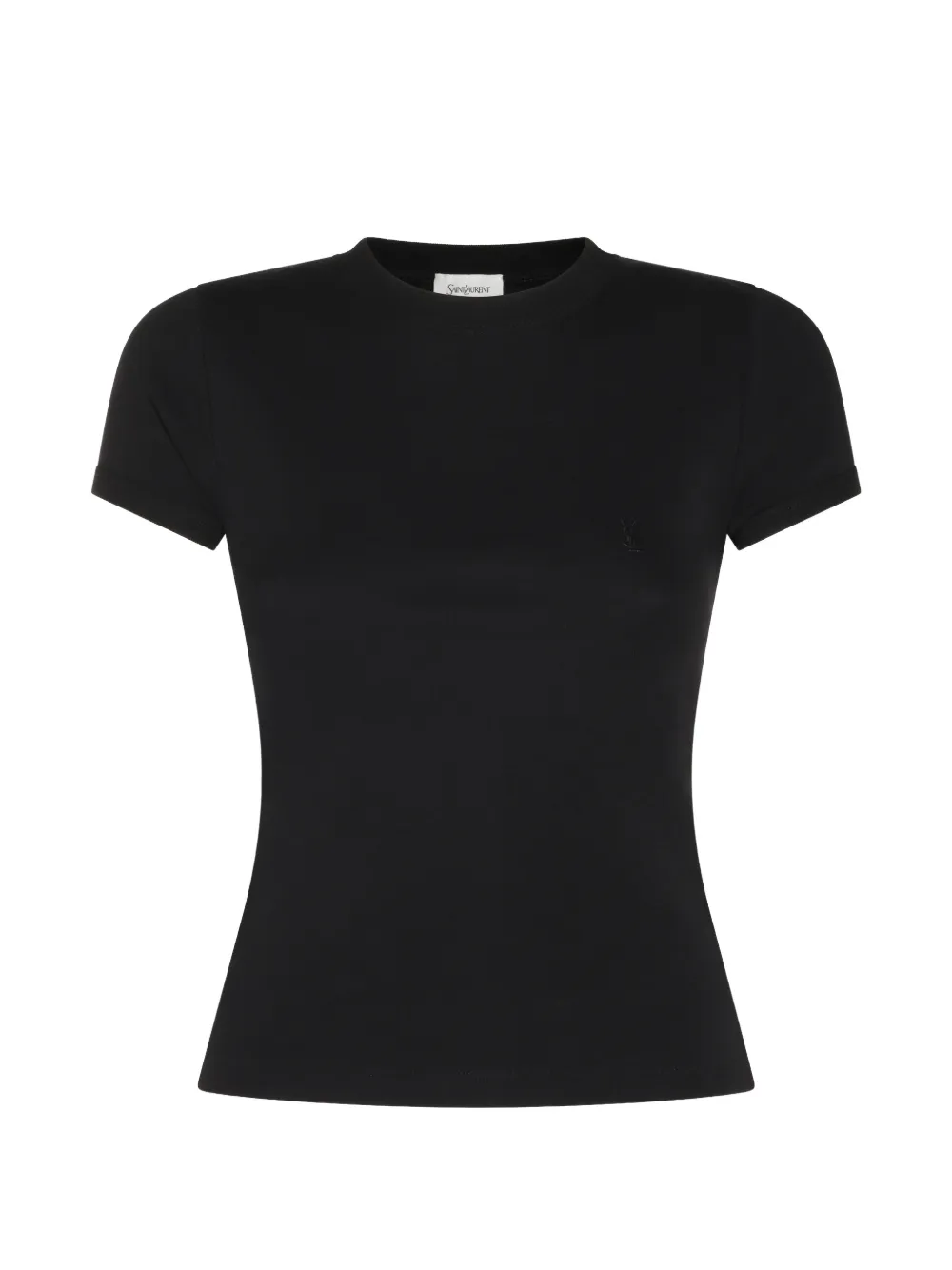 Saint Laurent Cassandre T-Shirt mit Stickerei - Schwarz