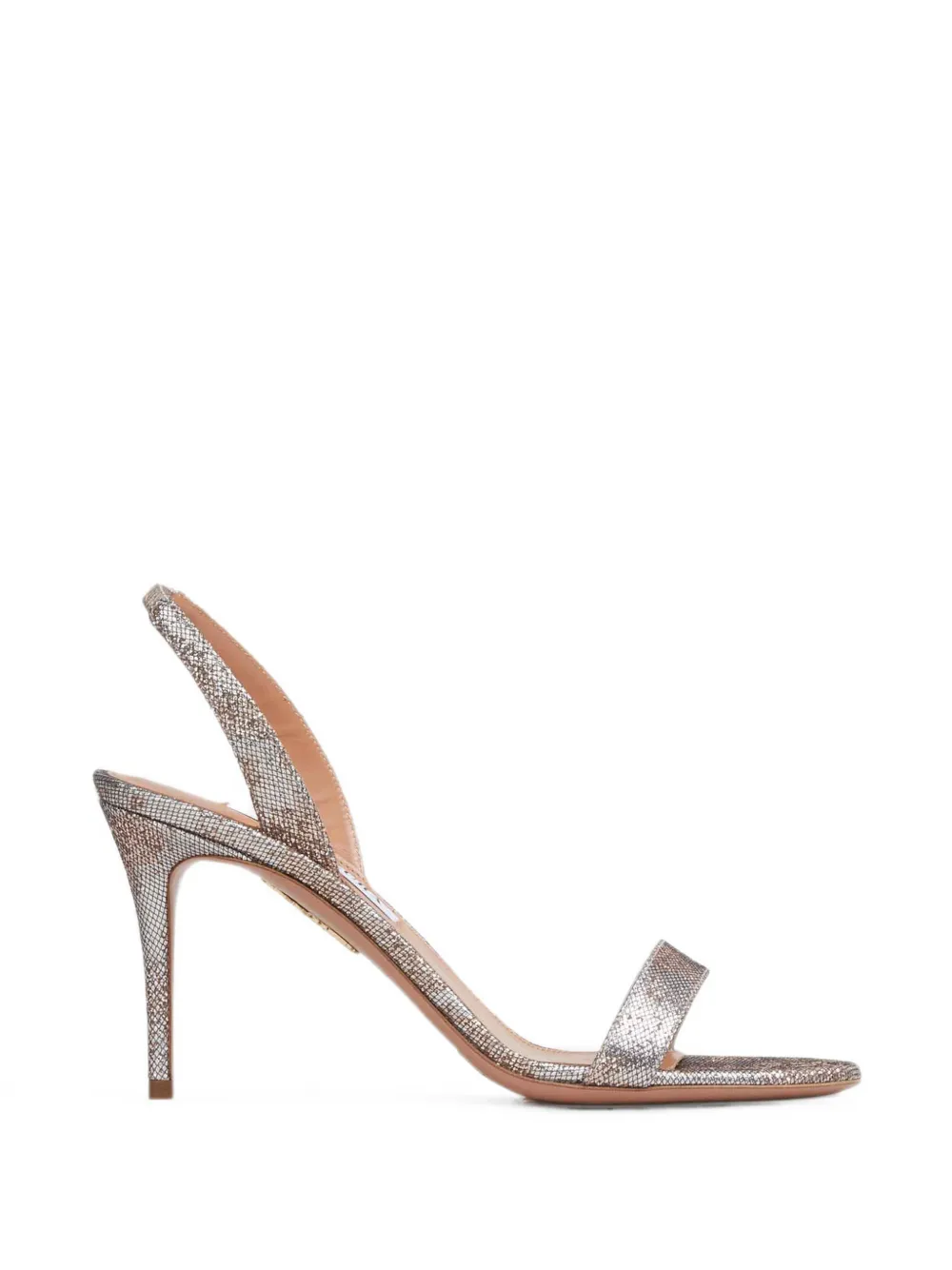 Aquazzura metallic-effect slingback sandals Zilver