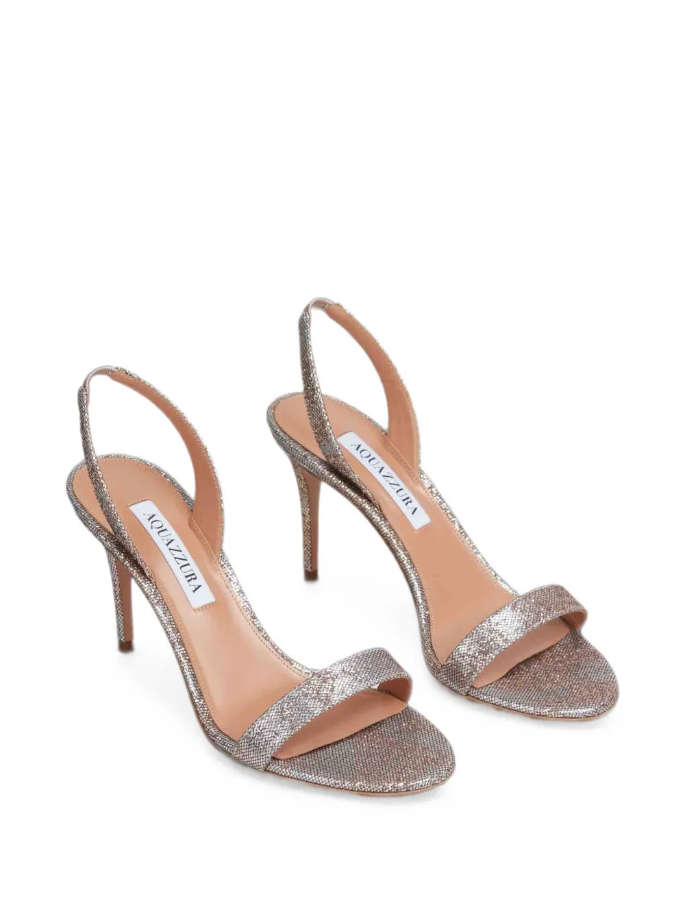 Aquazzura metallic-effect slingback sandals Zilver