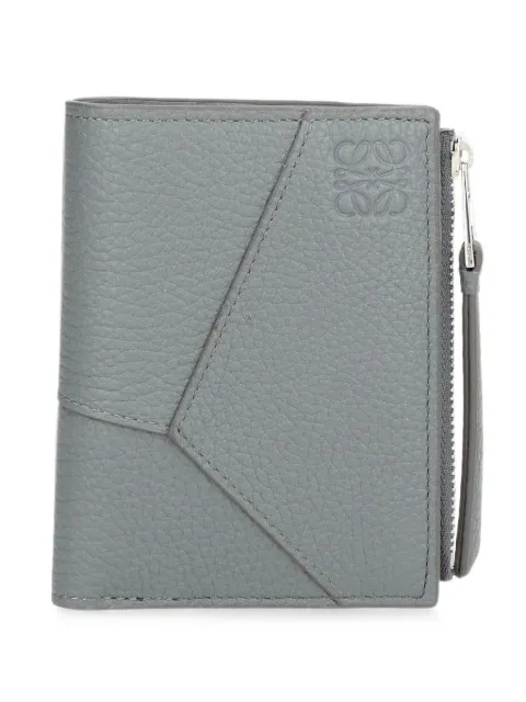 LOEWE Puzzle slim compact wallet in supple grained calfskin
