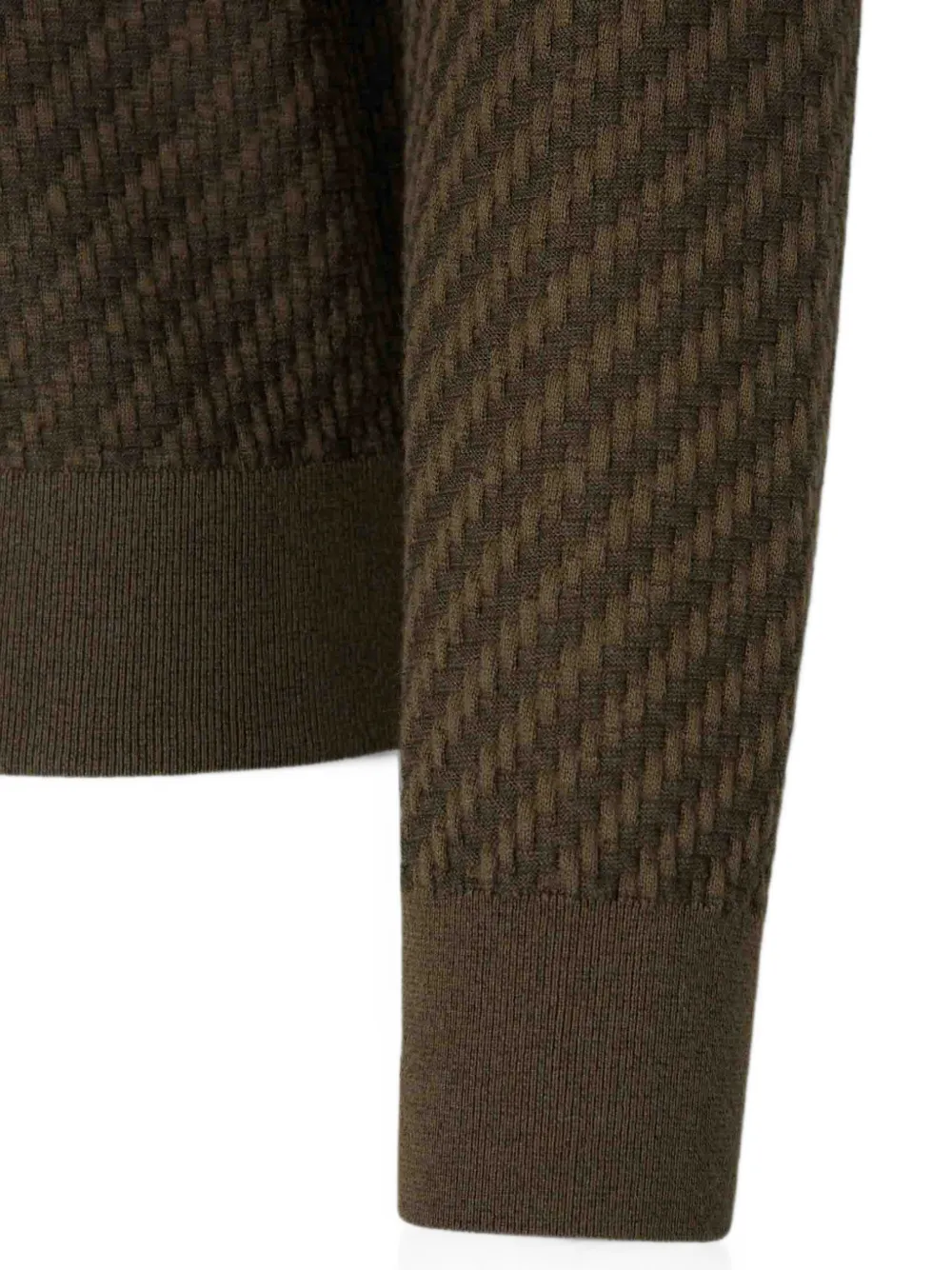 Brioni Trama geweven vest met rits Bruin