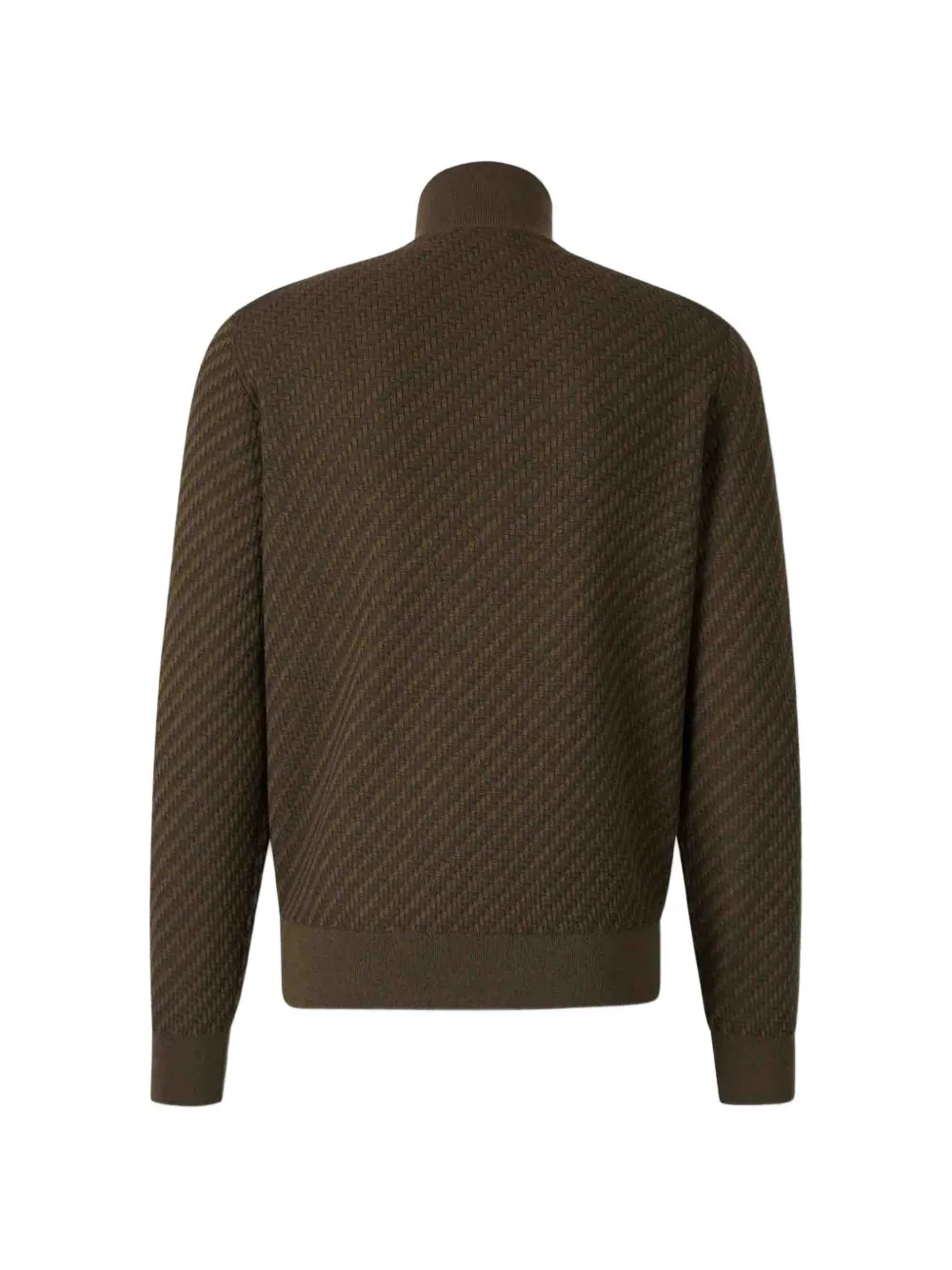 Brioni Trama geweven vest met rits Bruin