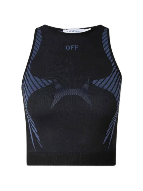 Off-White logo-print cropped top