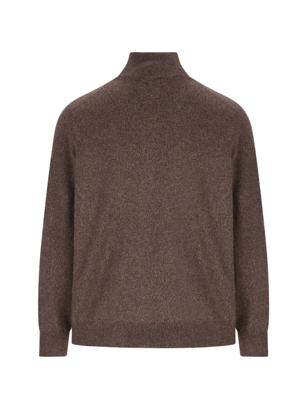 Brunello Cucinelli Trui met geribbelde afwerking en rits Bruin
