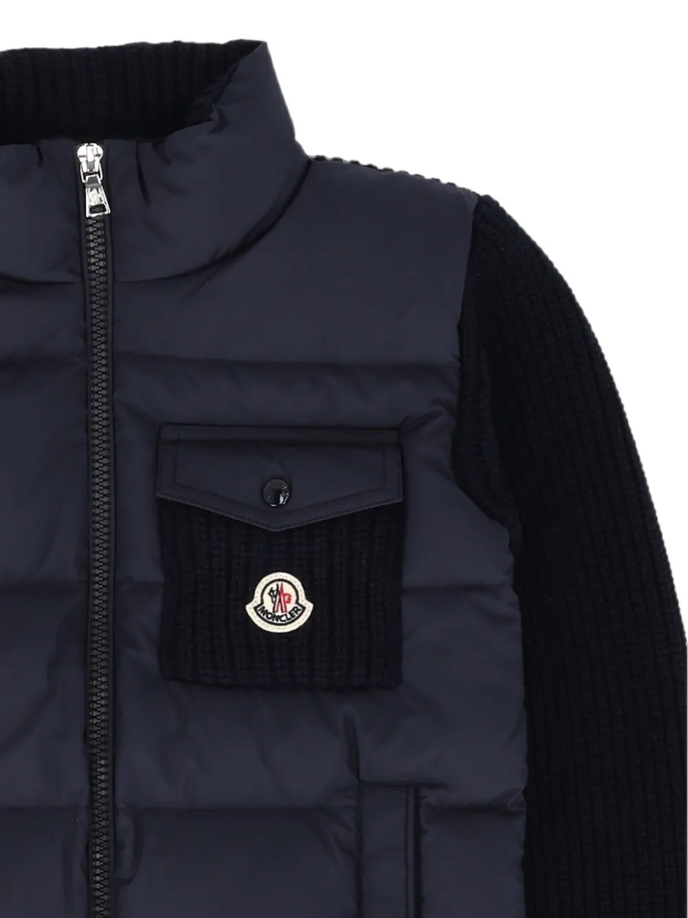 Moncler Enfant Gewatteerd wollen vest met rits Blauw