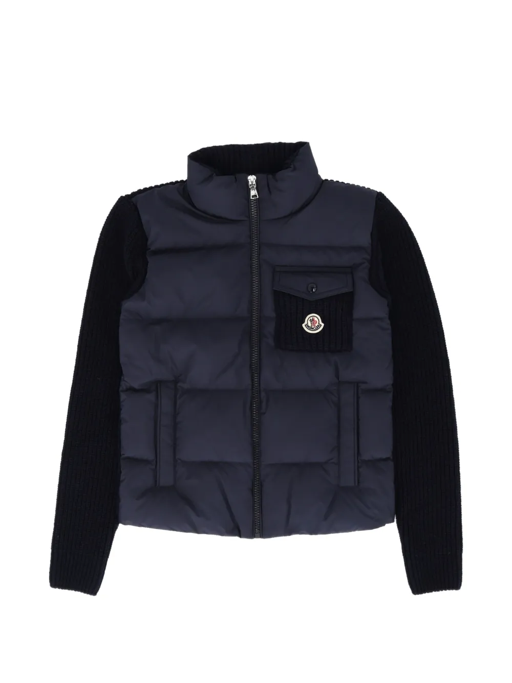 Moncler Enfant Gewatteerd wollen vest met rits Blauw