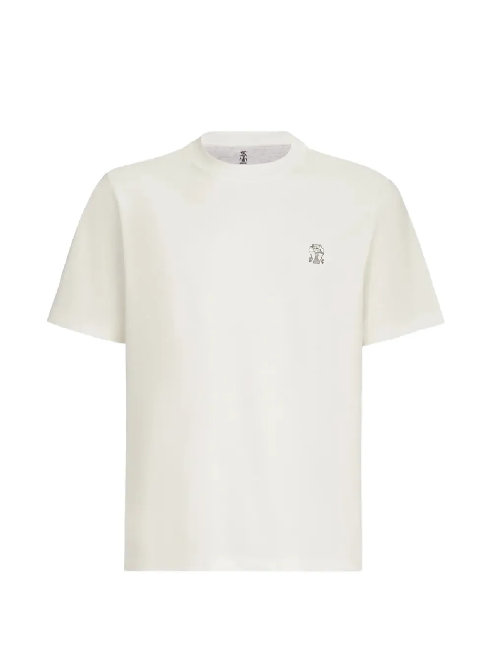 Brunello Cucinelli logo-embroidered T-shirt - Nude
