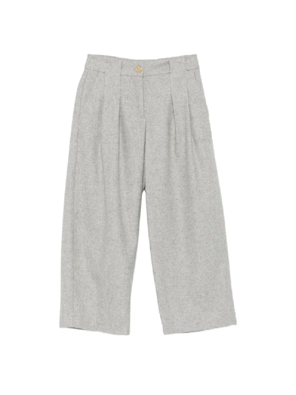 Balmain Kids pleated logo-plaque trousers - Grau