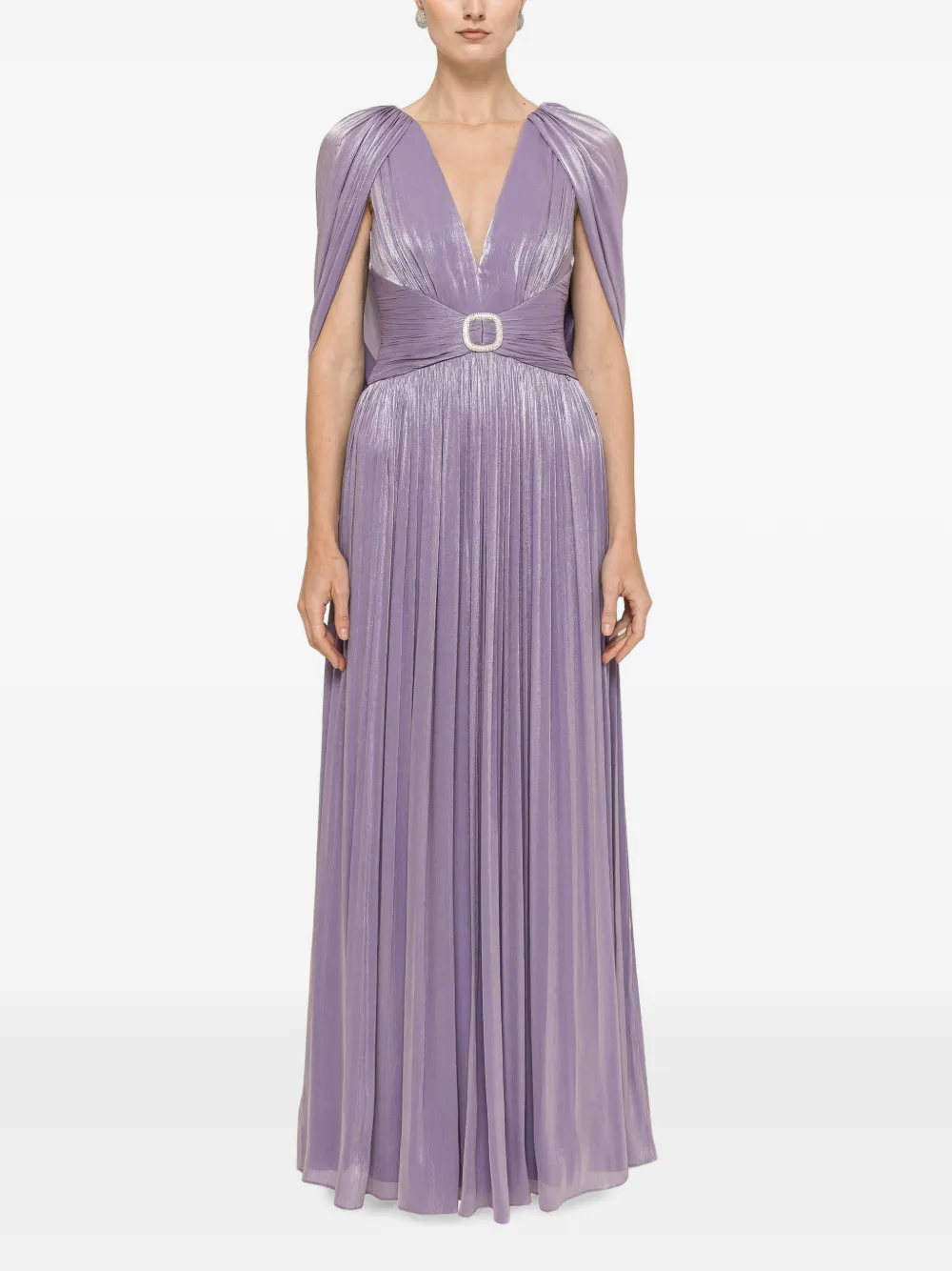 NISSA open-back chiffon maxi dress - Viola