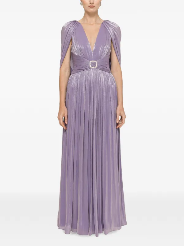 purple grey maxi dress NISSA open-back Chiffon | Collection: 25 AW REACTIVE
