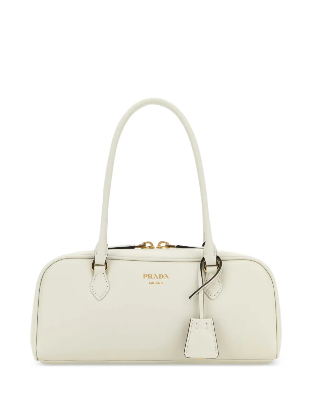 Prada logo-print calf leather shoulder bag - Toni neutri