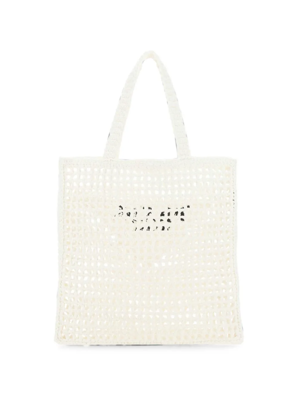 Prada Raffia shopper met geborduurd logo Wit