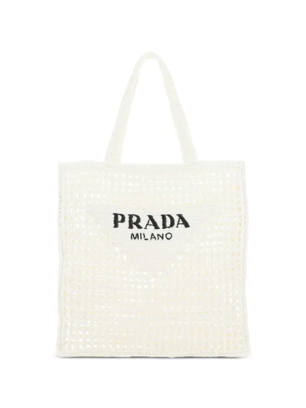 Prada ラフィア ハンドバッグ | ホワイト | FARFETCH JP