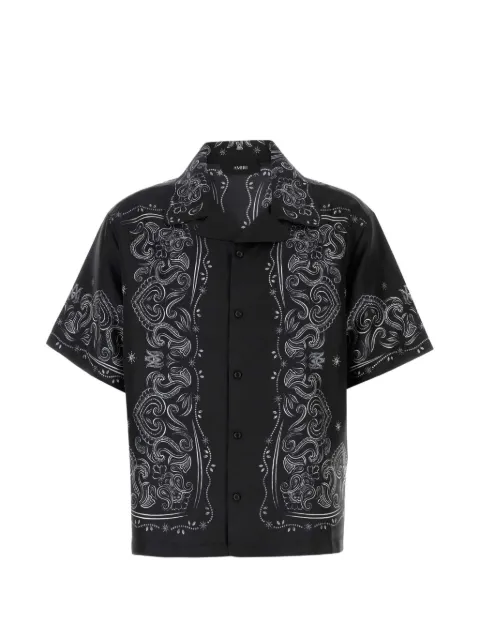 AMIRI bandana paint oversized bowling shirt