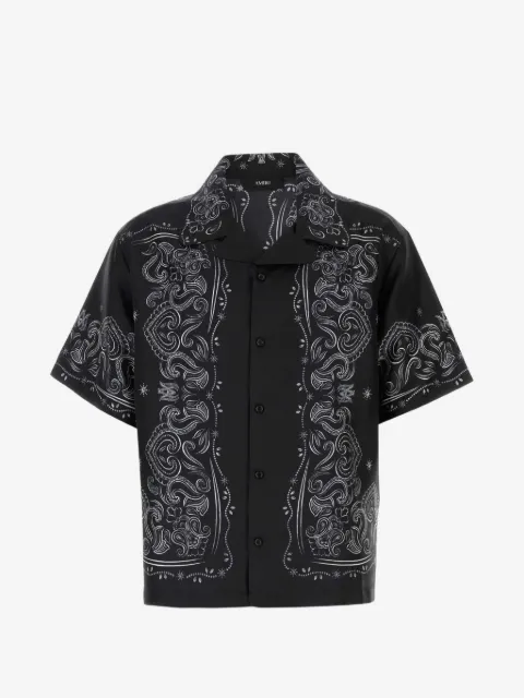 AMIRI bandana paint oversized bowling shirt