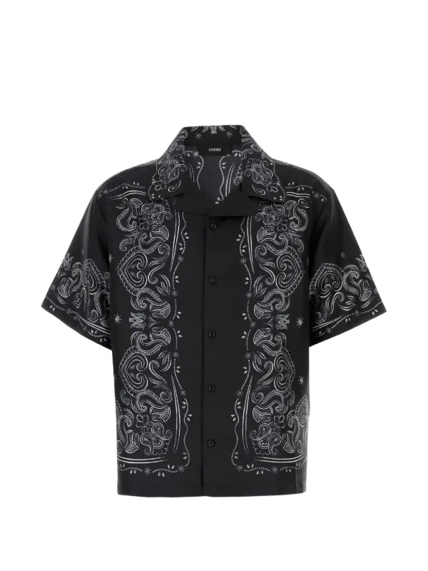 AMIRI ペイズリーシルクシャツ | ブラック | FARFETCH JP