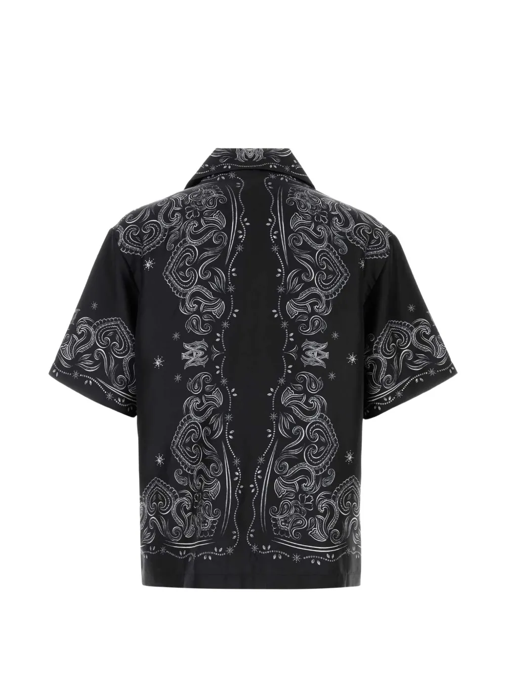 AMIRI Bandana Paint Oversized Bowling Shirt | Black | FARFETCH