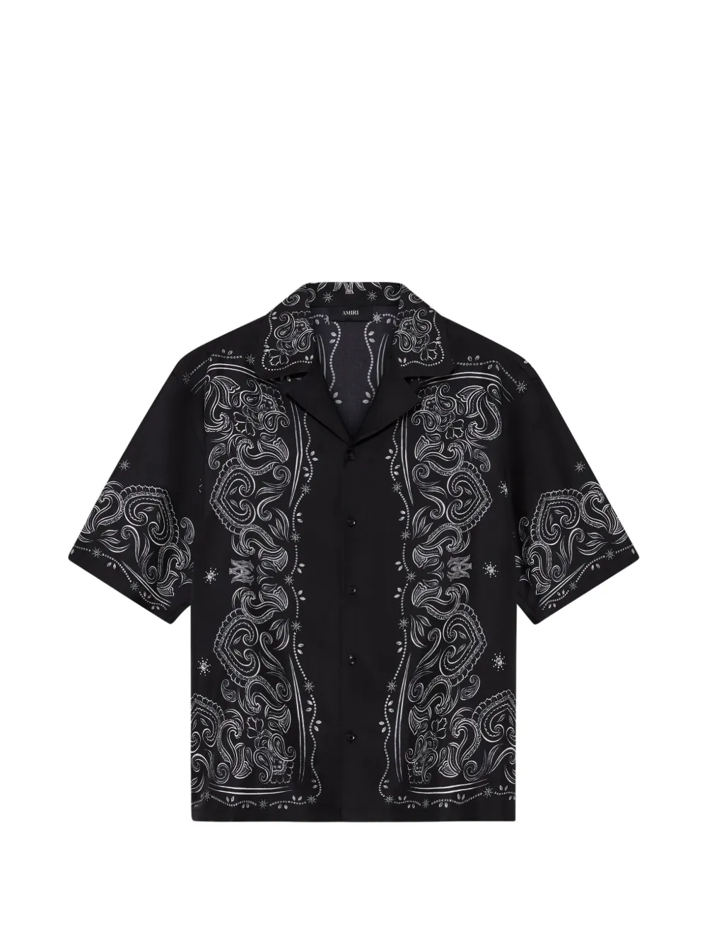 AMIRI bandana paint oversized bowling shirt - Black